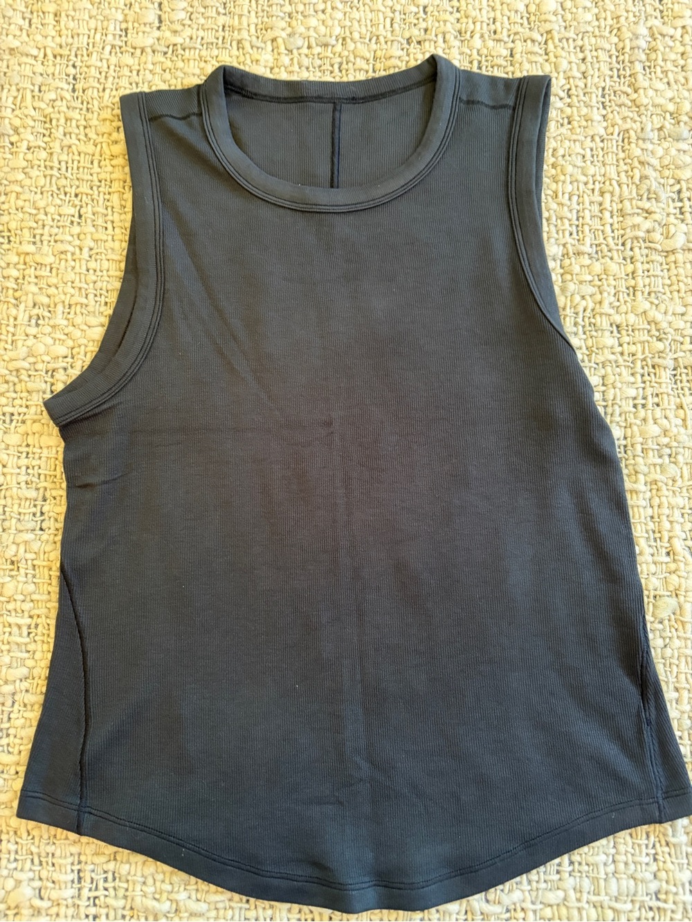 lululemon athletica Black Ribbed Crewneck Tank- never worn!